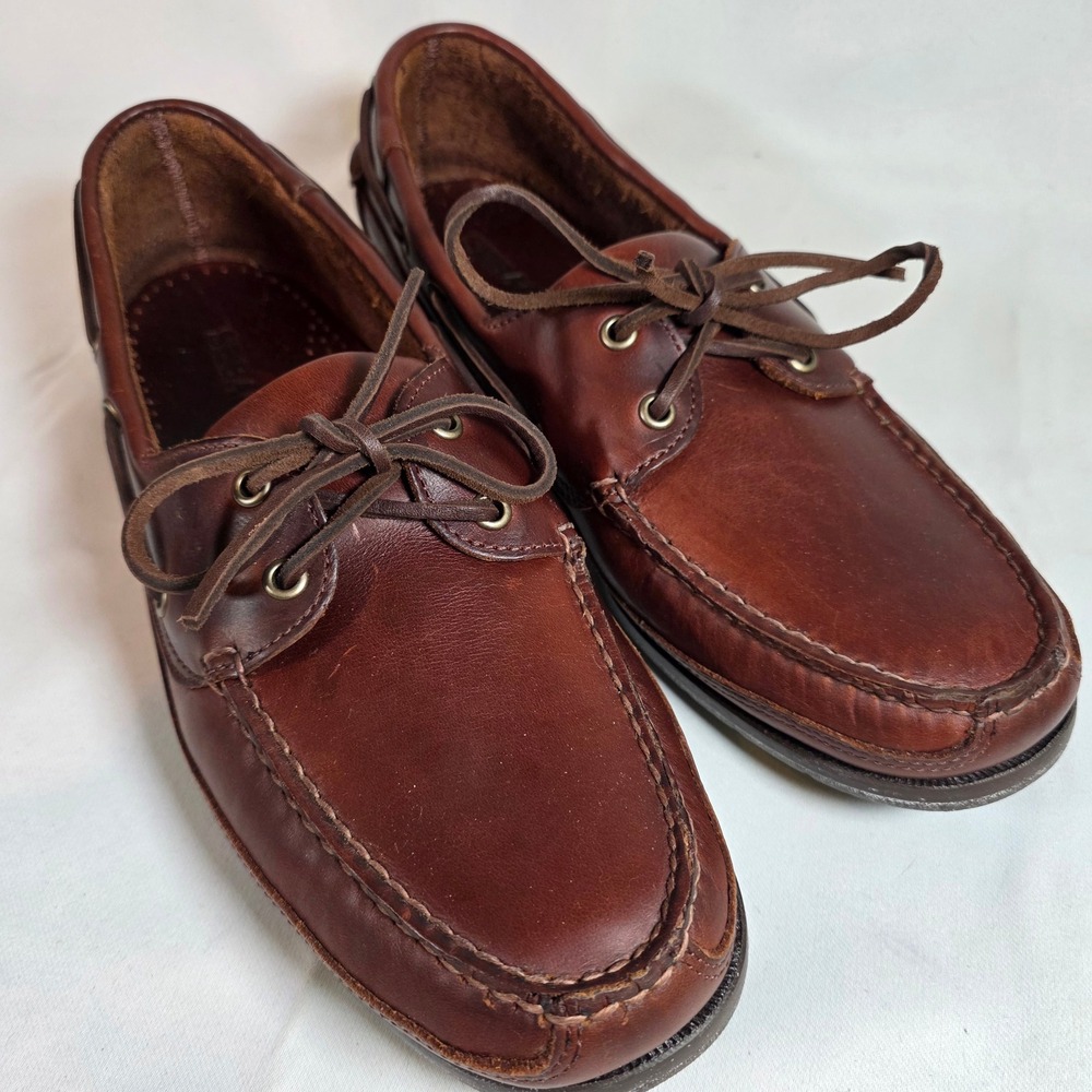 Sebago Endeavor Docksides Mens 11 Brown Leather Boat Shoes Deck Loafers Preppy